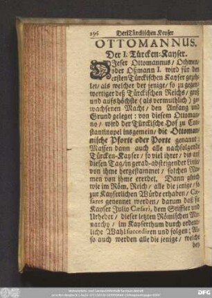 Ottomannus. Der I. Türcken-Kayser.