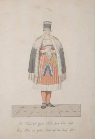 Frau beim Kirchgang