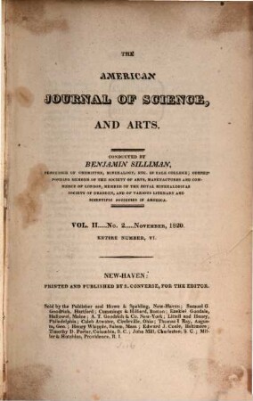 American journal of science : an international earth science journal. 2. 1820