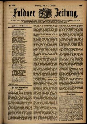 Ausgabe vom Montag, den 31. Oktober 1887.