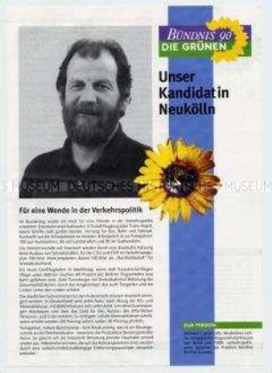 Flugblatt von Bündnis 90/Die Grünen zur Bundestagswahl 1994