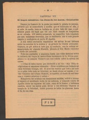 Capítulo VII - El buque mónstruo. - La diosa de los mares. - Conclusión.