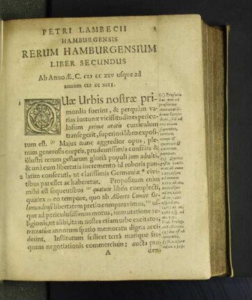 Petri Lambecii Hamburgensis Rerum Hamburgensium Liber Secundus