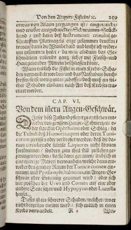 Cap. VI. Von dem innern Augen-Geschwär.