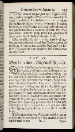 Cap. VI. Von dem innern Augen-Geschwär.