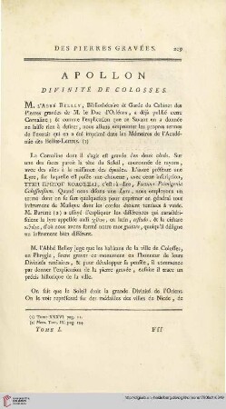 Apollon Divinité de Colosses