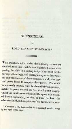 Glenfinlas, or Lord Ronald's Coronach