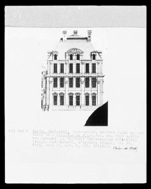 Paris, Palais des Tuileries, Gartenseite, rechter Pavillon