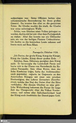 Persepolis, Oktober 1924