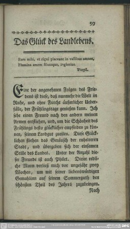Das Glück des Landlebens