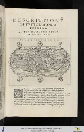 Descrittione di tutto‘ l mundo terreno.