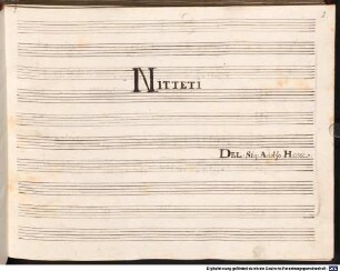 Nitteti, V (6), orch - BSB Mus.ms. 195 : NITTETI // DEL: Sig: Adolfo. Hasse