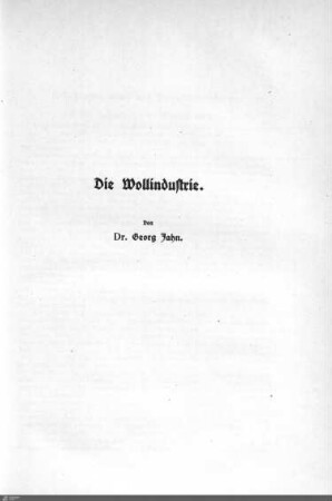 Die Wollindustrie.