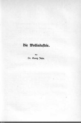 Die Wollindustrie.