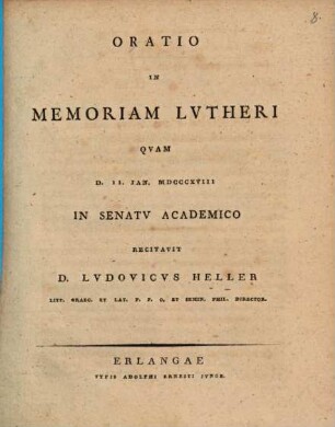 Oratio in memoriam Lutheri