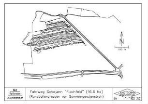 Fahrweg Scheyern "Flachfeld" (16,6 ha) (Rundballenpressen von Sommergerstenstroh)
