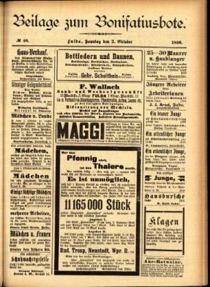 Zweite Ausgabe vom Sonntag, den 02. Oktober 1898.