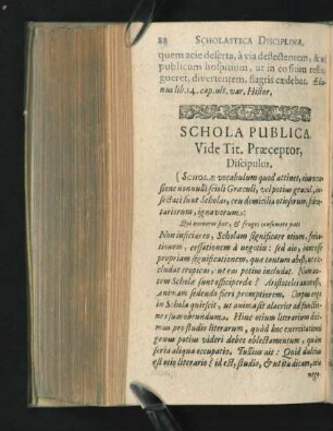 Schola publica. Vide tit., praeceptor, discipulus.