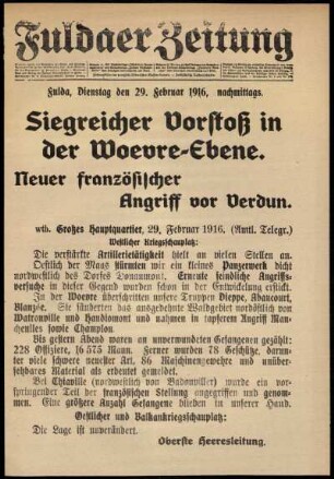 Ausgabe vom Dienstag, den 29. Februar 1916.