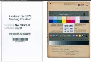 Entnazifizierung Elisabeth Roettger, geb. 04.11.1902 (Lehrerin)