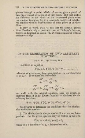 On the elimination of two arbitrary functions.