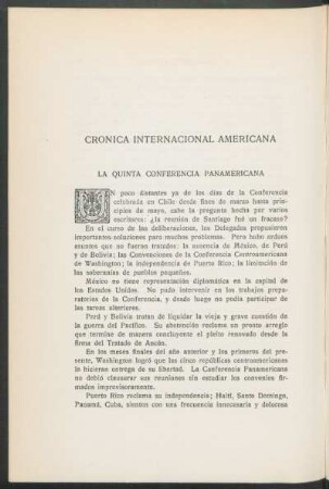 Crónica Internacional Americana