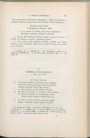 IV. Carmina Ecclesiastica ex Officio sancti Ketilli.