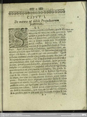 Caput I. De natura & indole Praeiudiciorum practicorum