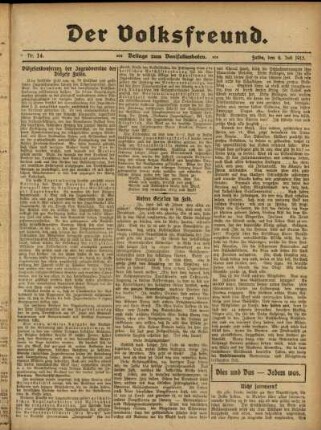 Ausgabe vom Sonntag, den 04. Juli 1915.