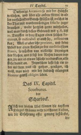 Das IX. Capitel. Scorbutus der Scharbock