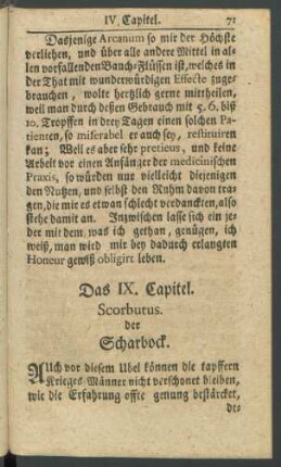 Das IX. Capitel. Scorbutus der Scharbock