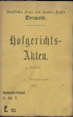 von Exterde, Bernhard Simon und Agnes Maria von Friesenhausen - Vergleich wegen Ahmsen