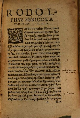Rodolphi Agricolae Phrisii De Inventione Dialectica : Libri Omnes Integri & recogniti iuxta autographi