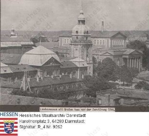 Darmstadt, Hessisches Landestheater / Blick über das Hessische Landesmuseum auf das Theater