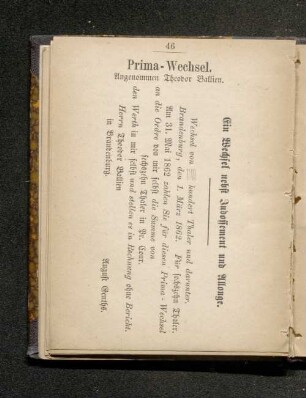 Prima-Wechsel.
