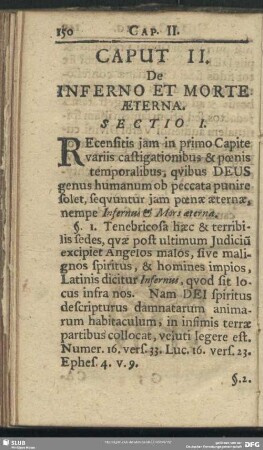 Caput II. De Inferno Et Morte Aeterna