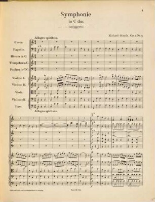 Symphonie (in C Dur) : für Orchester ; [S 384] ; Op. 1, Nr. 3