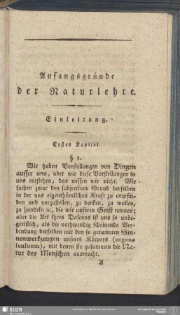 Einleitung. Erstes Kapitel