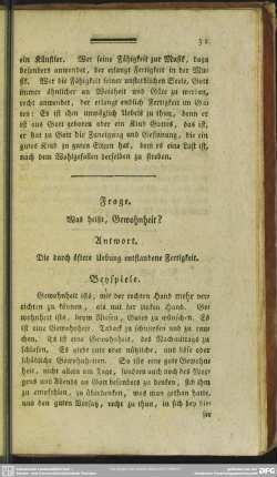 Frage. Was heißt, Gewohnheit?