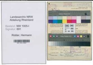 Entnazifizierung Hermann Ridder , geb. 26.01.1902 (Elektro-Ingenieur)
