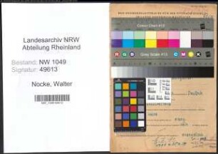 Entnazifizierung Walter Nocke , geb. 04.09.1885 (Lehrer)