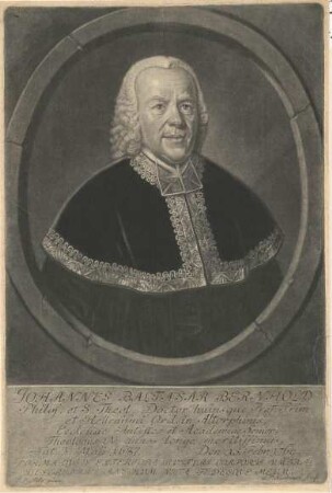 Dr. Johannes Baltasar Bernhold; geb. 03.05.1687; gest. 15.02.1769