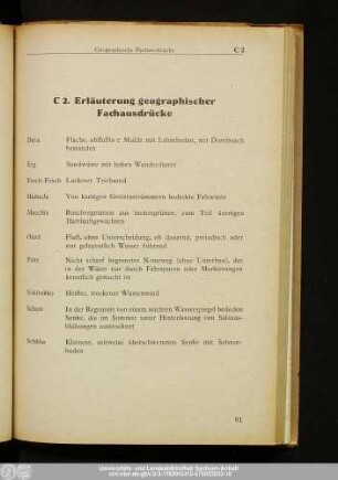 C 2. Erläuterung geographischer Fachausdrücke