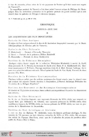 Chronique (Janvier-Juin 1962)