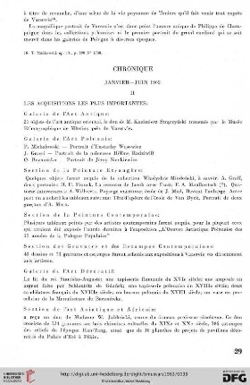 Chronique (Janvier-Juin 1962)