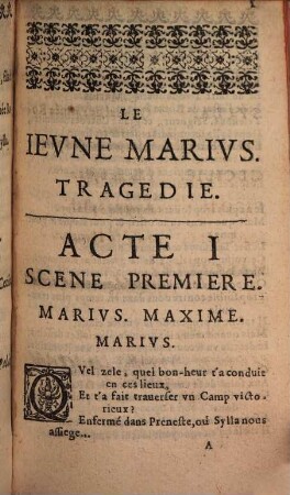Le jeune Marius : Tragédie