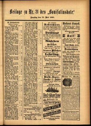 Zweite Ausgabe vom Sonntag, den 23. Mai 1897.