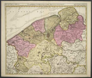 Flandriae Comitatus Pars Septentrionalis : Comprehendens Franconatum Brugensem Et Ejusdem Subjacentia Territoria ; cum Privil. Ordin. Gen. Belgii Foed.