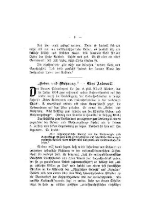 "Boden und Wohnung" - Eine Antwort!