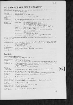 Fachbereich Geowissenschaften